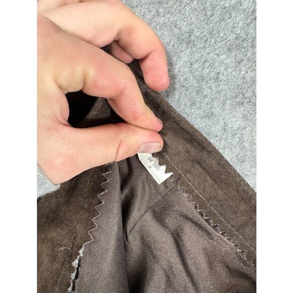 Vintage BCBGMaxAzria Suede Leather Pants Womens 6 Brown Boho Western Bootcut Y2K - Picture 5 of 9
